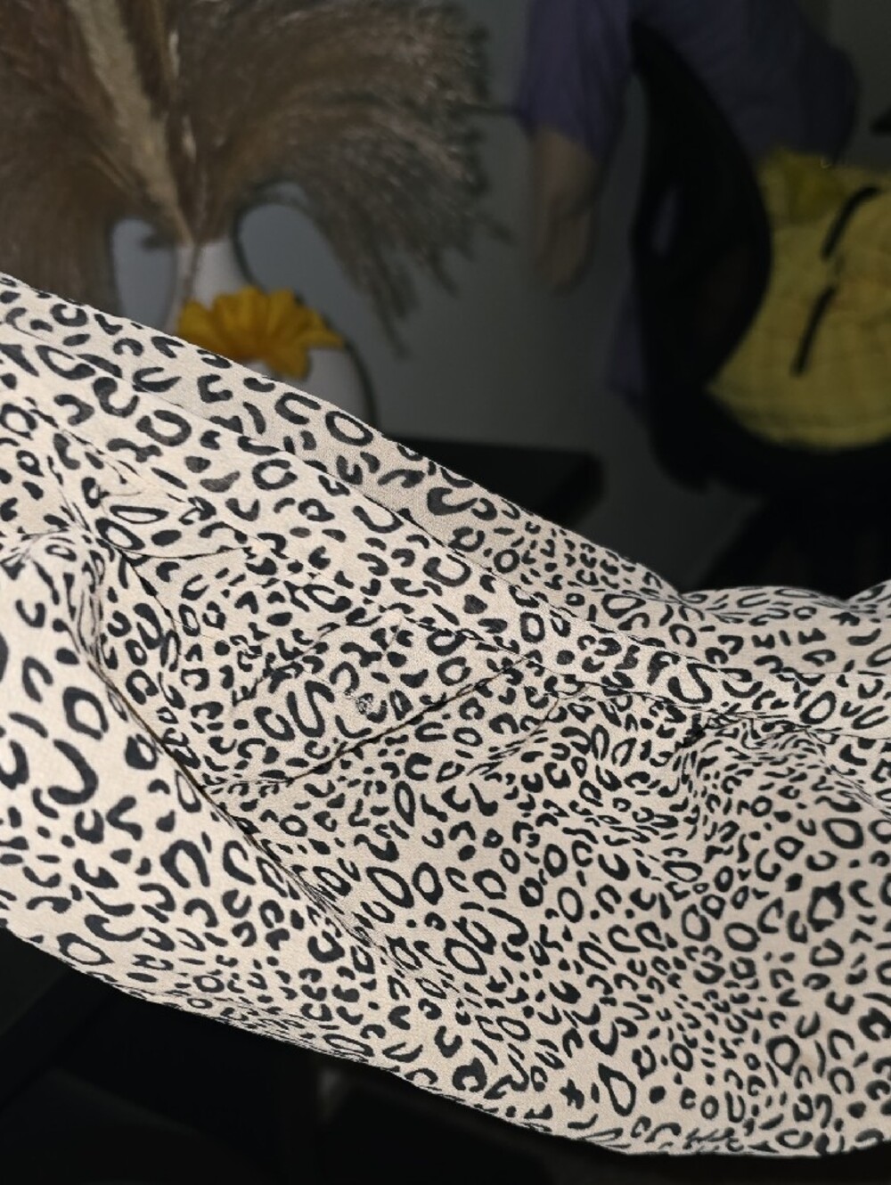 The Nines Leopard Print Peplum Top - Black on Cream - Picture 4 of 8